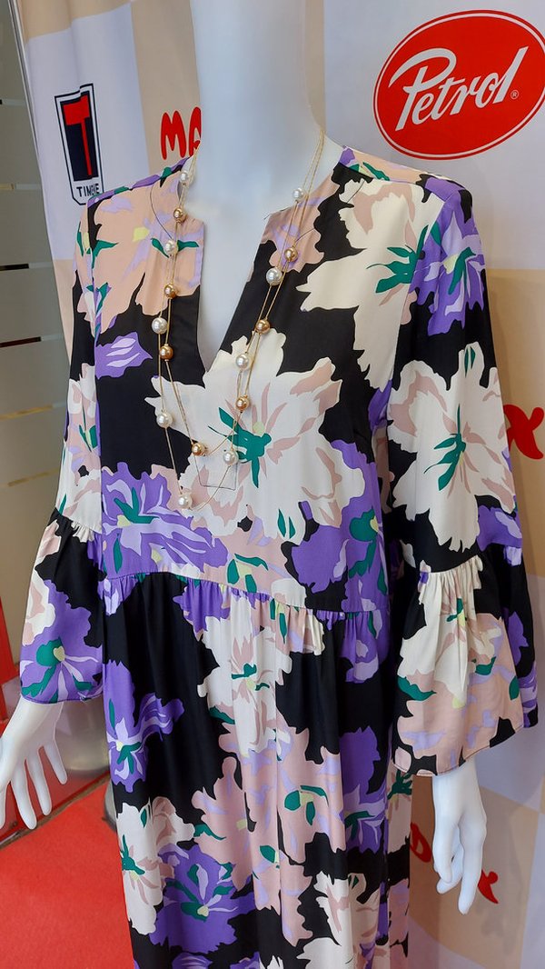 Naisten InWear mekko,  HanniIW Long Dress, Purple Art Flower